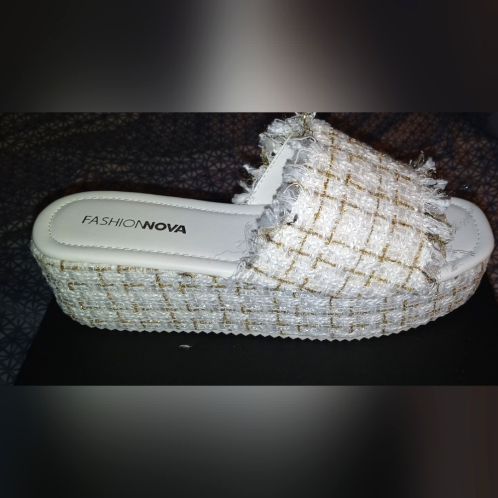 White wedge sandals
